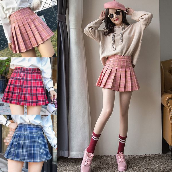 women summer bottom pink plaid mini skirt femme high waist pleated skirts for female sport training skirt uniform tennis skirts
women summer bottom pink plaid mini skirt femme high waist pleated skirts for female sport training skirt uniform tennis skirts