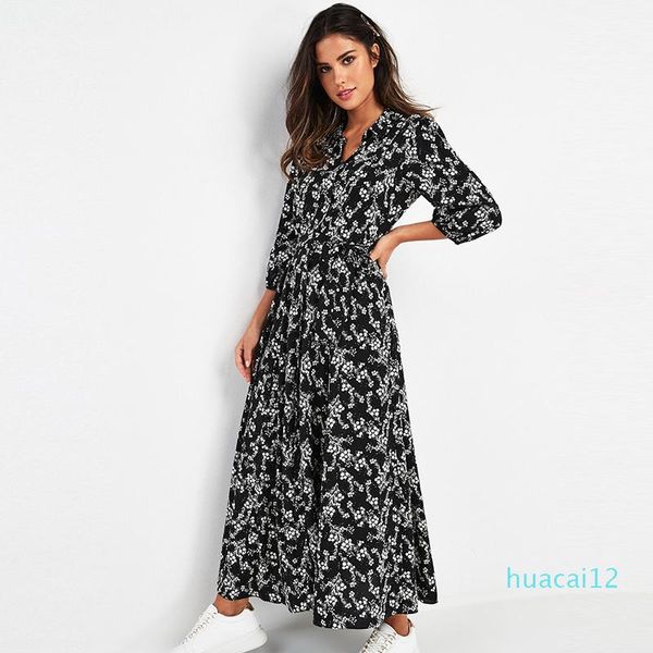 Hot Sale 2020 Women Elegant Long Printed Dresses Three Quarter Sleeve Bohemian Maxi Dress Turn Down Collar Shirt Dress Vestidos
Hot Sale 2020 Women Elegant Long Printed Dresses Three Quarter Sleeve Bohemian Maxi Dress Turn Down Collar Shirt Dress Vestidos