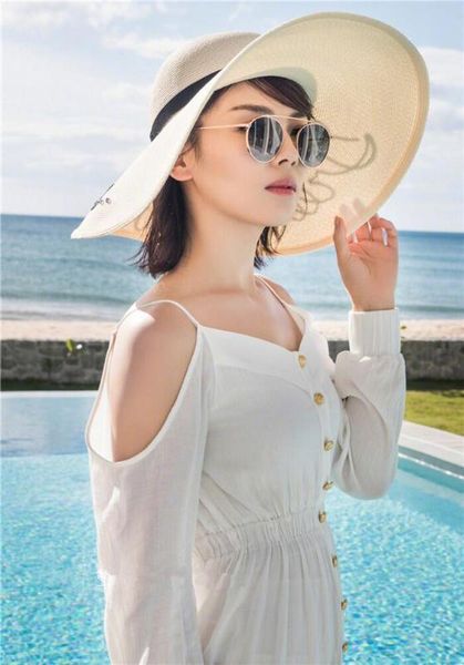 summer beach sun caps women casual letter strap straw hats with large round wide brim sun hats, Blue;gray
summer beach sun caps women casual letter strap straw hats with large round wide brim sun hats, Blue;gray