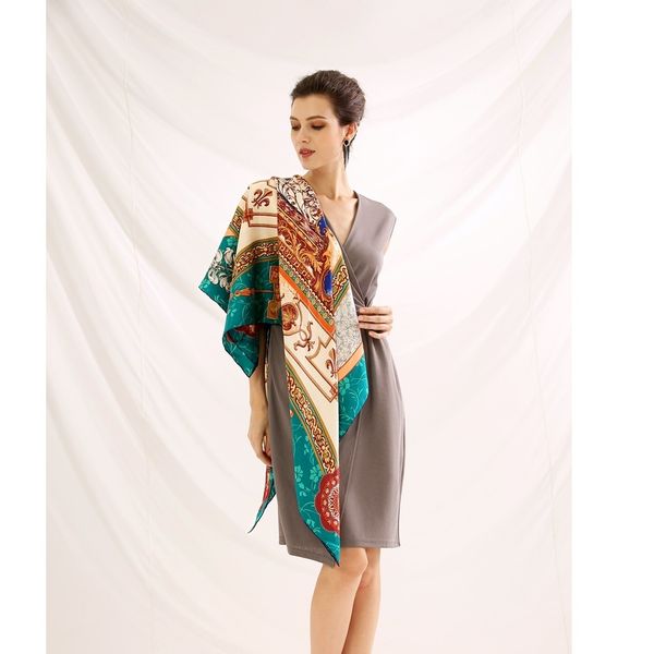 16mm grade 100% silk scarf wraps women large square silk shawl cape 135x135cm, Blue;gray
16mm grade 100% silk scarf wraps women large square silk shawl cape 135x135cm, Blue;gray