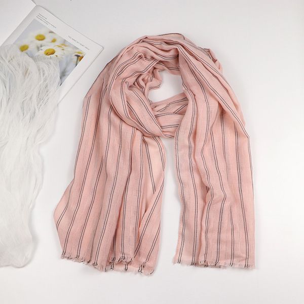spring autumn winter models of solid color striped cotton linen scarf lengthen to increase outdoor warmth simple shawl c40, Blue;gray
spring autumn winter models of solid color striped cotton linen scarf lengthen to increase outdoor warmth simple shawl c40, Blue;gray