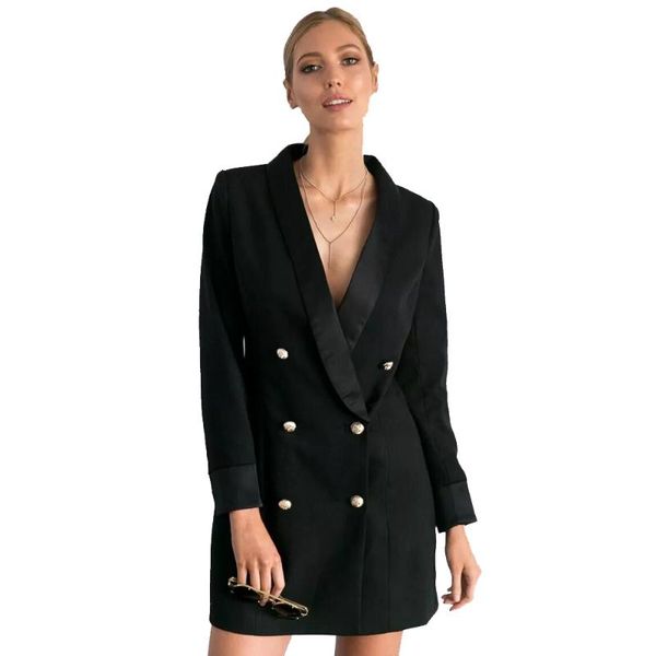 women office lady style double breasted v-neck long sleeves slim jacket black long sleeves plus size spring autumn coat fs0983, White;black
women office lady style double breasted v-neck long sleeves slim jacket black long sleeves plus size spring autumn coat fs0983, White;black