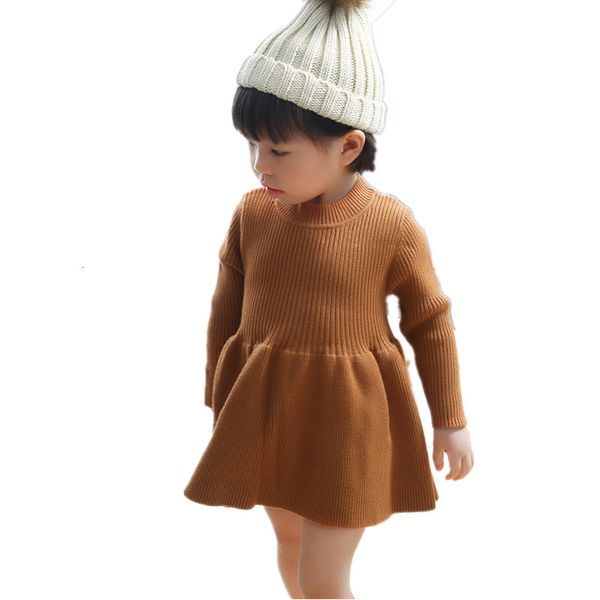 autumn winter baby girls dress kids wool knitted sweater infant baby girls dresses for birthday party dress baby toddler clothes