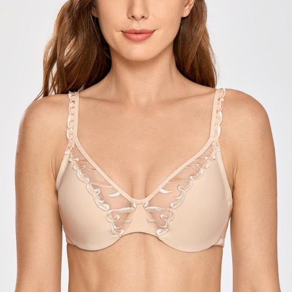 women's full coverage embroidered underwire non-padded minimizer bra plus size, Red;black
women's full coverage embroidered underwire non-padded minimizer bra plus size, Red;black