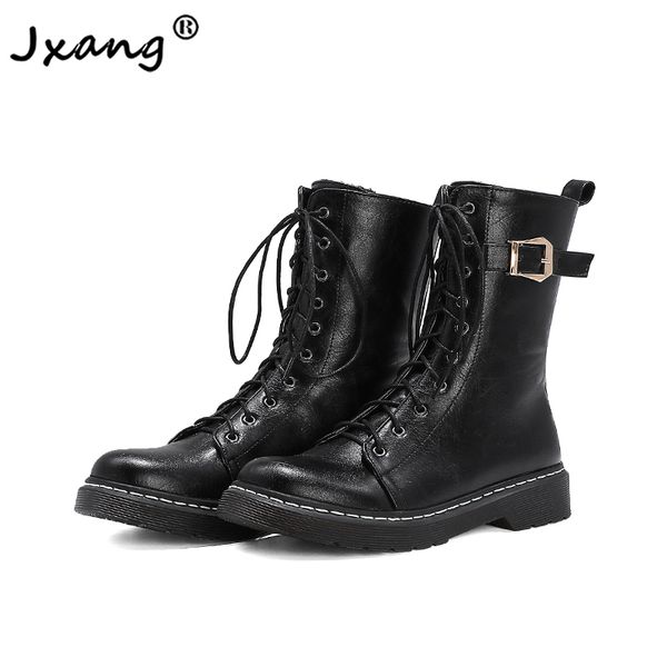 jxang 2020 autumn and winter new women's thick-soled black lace-up fashion all-match buckle mid-heel black warm ankle boots
jxang 2020 autumn and winter new women's thick-soled black lace-up fashion all-match buckle mid-heel black warm ankle boots