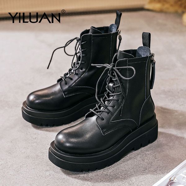 boots yiluan 2021 women casual autumn winter shoes woman leather ankle zip work footwear motorcycle lace-up short, Black
boots yiluan 2021 women casual autumn winter shoes woman leather ankle zip work footwear motorcycle lace-up short, Black