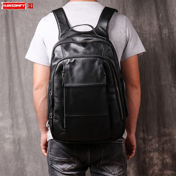 new leather men's backpack casual youth lapbackpacks men fashion school bags black large capacity business genuine leather
new leather men's backpack casual youth lapbackpacks men fashion school bags black large capacity business genuine leather