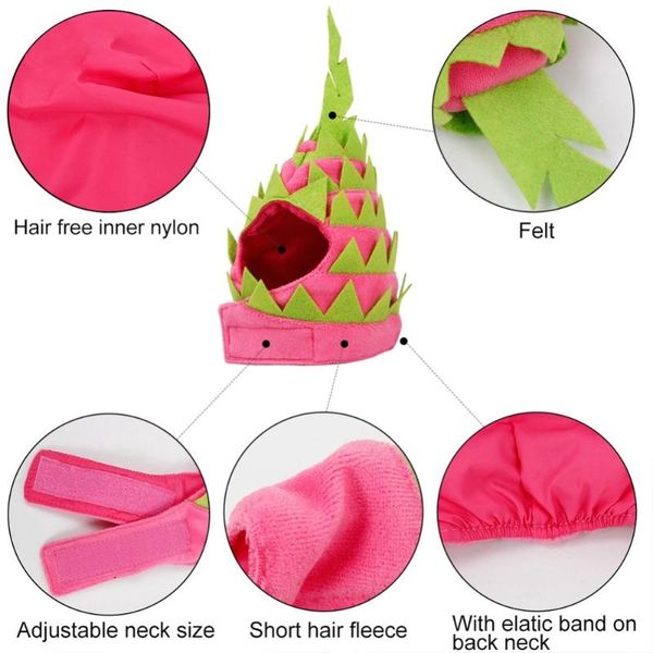 dog apparel pet cute holiday party hat costume pitaya fruit design accessories and adjustable headband for dogs, cats
dog apparel pet cute holiday party hat costume pitaya fruit design accessories and adjustable headband for dogs, cats