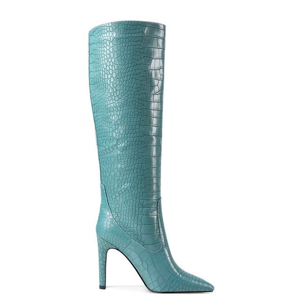 brand pointed toe thin knee high boots lazy fashion dress boots print faux leather woman block thin heels short plush basic, Black
brand pointed toe thin knee high boots lazy fashion dress boots print faux leather woman block thin heels short plush basic, Black