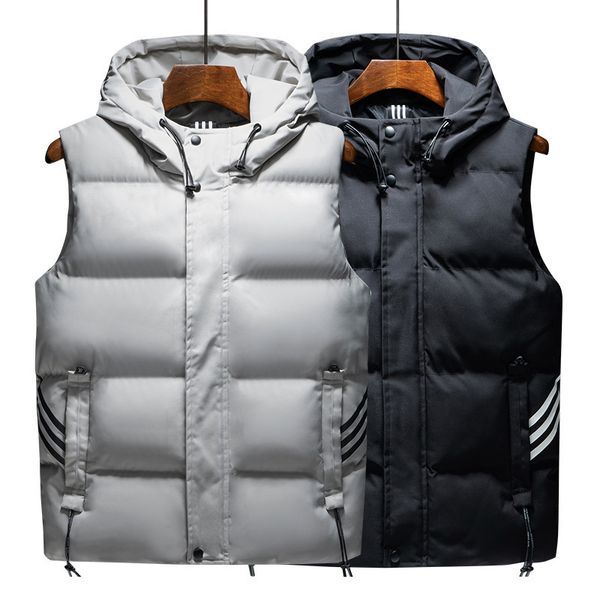 autumn winter new men cotton vest jacket solid color sleeveless jacket outdoor casual down vests windproof solid outwear, Black
autumn winter new men cotton vest jacket solid color sleeveless jacket outdoor casual down vests windproof solid outwear, Black