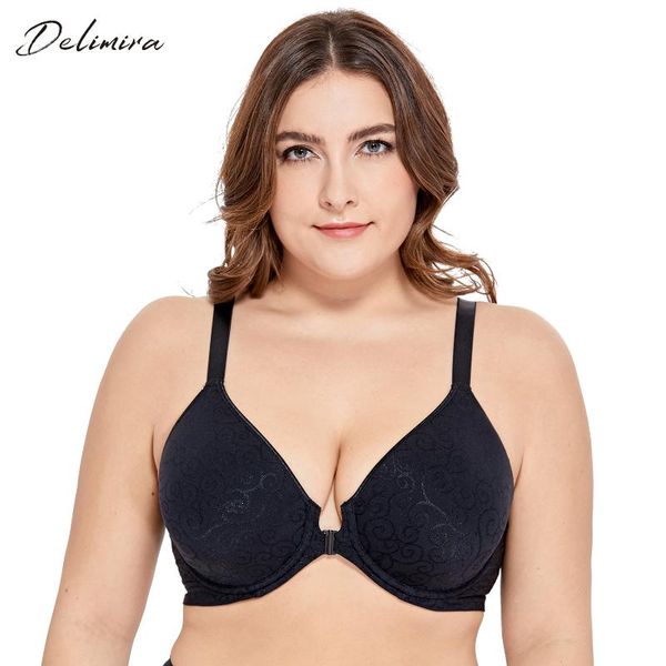 delimira women's full coverage front closure underwire lightly padded jacquard shaping plus size bra, Red;black
delimira women's full coverage front closure underwire lightly padded jacquard shaping plus size bra, Red;black