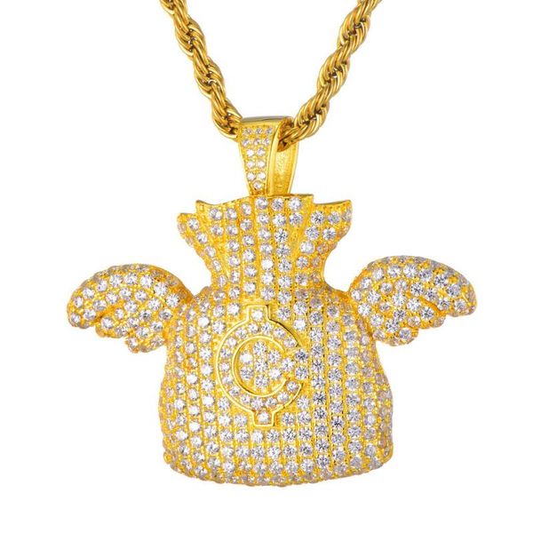 fashion classic us dollar money bag pendant necklace with long chain for men hip hop necklace jewelry boy gift, Silver
fashion classic us dollar money bag pendant necklace with long chain for men hip hop necklace jewelry boy gift, Silver