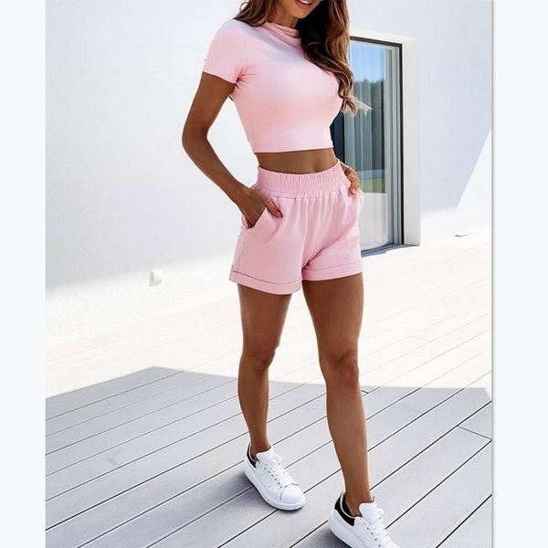 2 piece set women yoga set women summer o-neck casual crop pockets shorts tracksuit short sleeve t-shirts shorts outfits, White;red
2 piece set women yoga set women summer o-neck casual crop pockets shorts tracksuit short sleeve t-shirts shorts outfits, White;red
