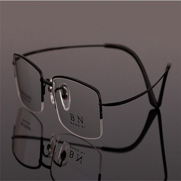 mongoten ultralight business men half rim pure titanium optical eyeglasses clear lens myopia eyewear gold silver brand design, Black
mongoten ultralight business men half rim pure titanium optical eyeglasses clear lens myopia eyewear gold silver brand design, Black