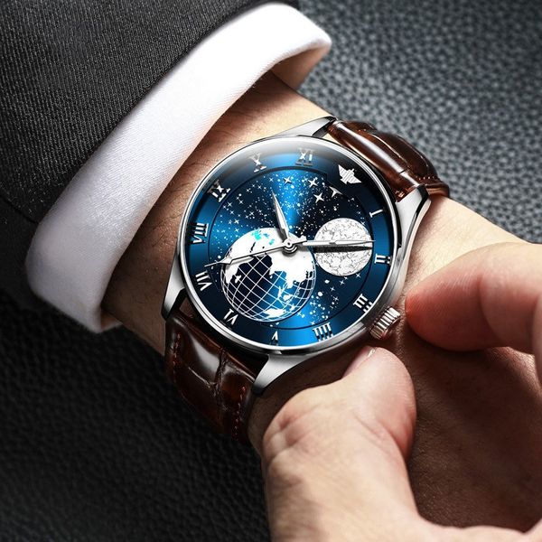 2020 new men's watch luxury fashion business starry sky automatic mechanical watches waterproof leather belt men's watch, Slivery;brown
2020 new men's watch luxury fashion business starry sky automatic mechanical watches waterproof leather belt men's watch, Slivery;brown