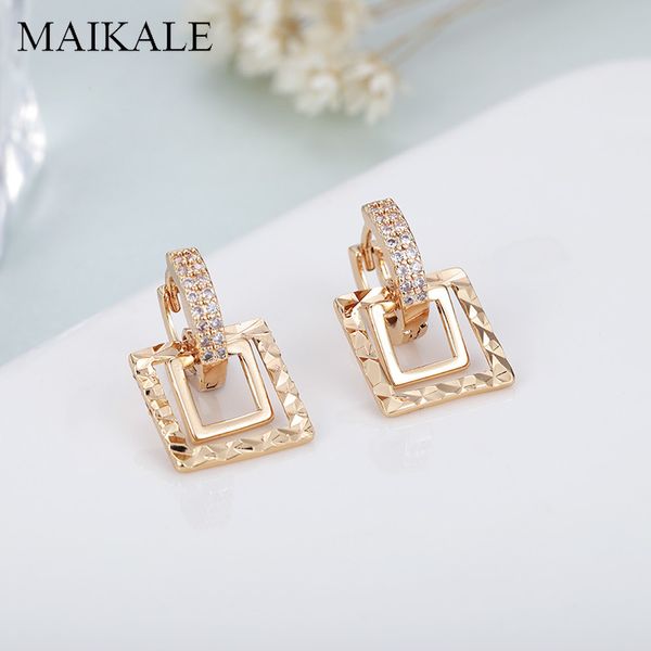 maikale new fashion geometric square cubic zirconia earrings double circle gold color plated stud earrings for women gift, Golden;silver
maikale new fashion geometric square cubic zirconia earrings double circle gold color plated stud earrings for women gift, Golden;silver