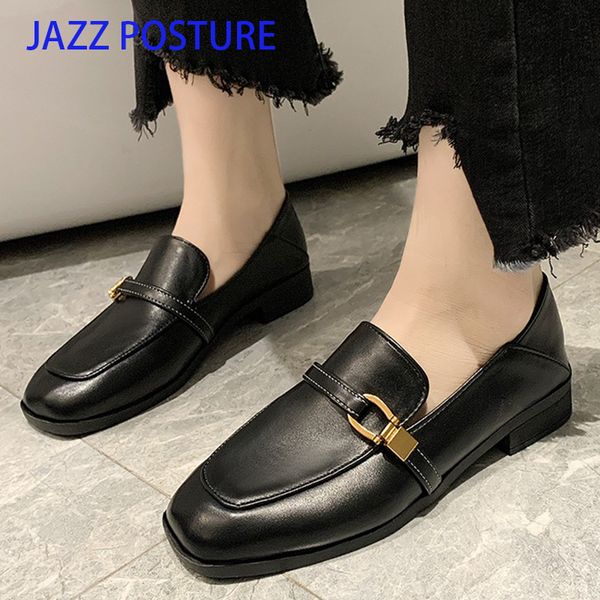 new 2020 spring fashion women's square toe metal buckle soft leather shallow mouth woman loafe black brown z482
new 2020 spring fashion women's square toe metal buckle soft leather shallow mouth woman loafe black brown z482