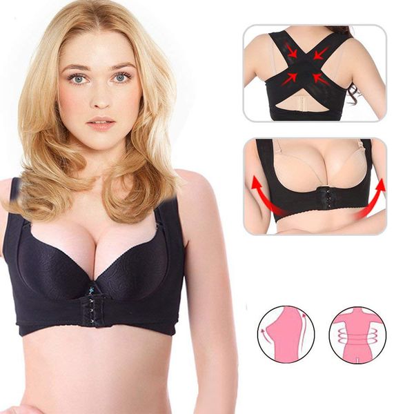 posture corrector adjustable women back corrector vest clavicle spine back shoulder lumbar brace support belt chest posture corrector, Black;blue 
posture corrector adjustable women back corrector vest clavicle spine back shoulder lumbar brace support belt chest posture corrector, Black;blue