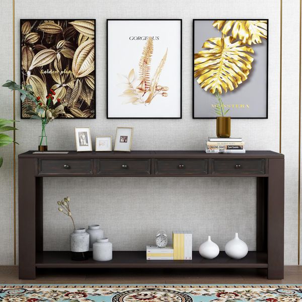 us stock, trexm console table for entryway hallway sofa table with storage drawers and bottom shelf (black) wf189615aab
us stock, trexm console table for entryway hallway sofa table with storage drawers and bottom shelf (black) wf189615aab