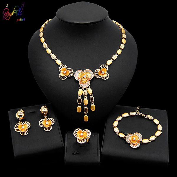 yulaili african wedding bridal jewelry sets crystal flower shape pendant necklaces earrings bracelet rings for women bijoux, Black
yulaili african wedding bridal jewelry sets crystal flower shape pendant necklaces earrings bracelet rings for women bijoux, Black