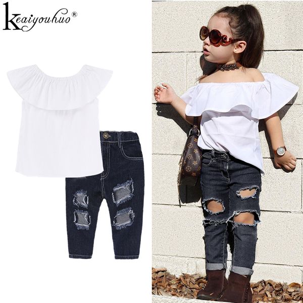 clothing sets keaiyouhuo girls clothes t-shirt+hole jeans 2pcs children outfits kids sport suit for baby, White
clothing sets keaiyouhuo girls clothes t-shirt+hole jeans 2pcs children outfits kids sport suit for baby, White