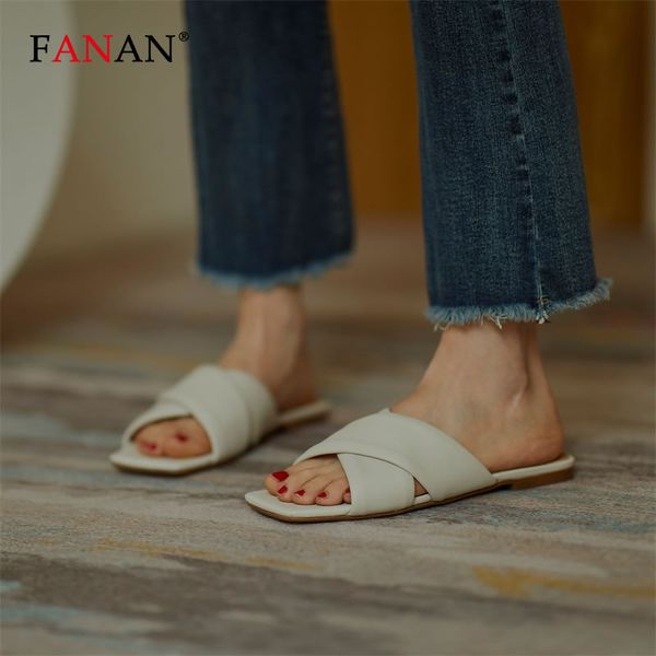 fanan slippers women for summer real leather flat slippers black white cross style women mules leather shoes flat beach shoes
fanan slippers women for summer real leather flat slippers black white cross style women mules leather shoes flat beach shoes