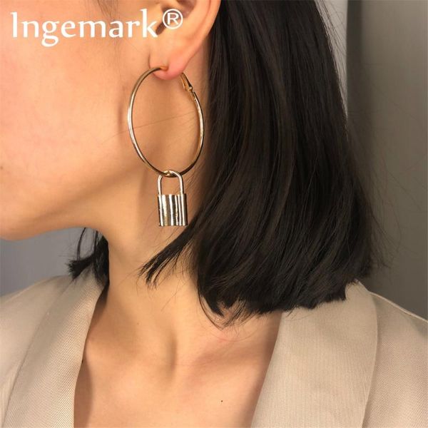 ingemark simple big round drop earrings accessories gift vintage geometric alloy lover's lock dangle earrings women jewelry 2020, Silver
ingemark simple big round drop earrings accessories gift vintage geometric alloy lover's lock dangle earrings women jewelry 2020, Silver