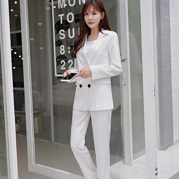 women's small suit suit female spring new striped slim jacket female temperament wild casual professional trend, White
women's small suit suit female spring new striped slim jacket female temperament wild casual professional trend, White