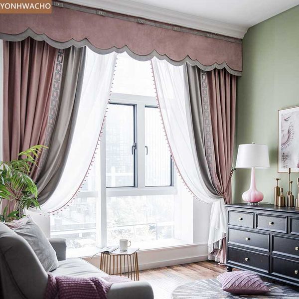 custom curtain high-grade velvet stitching bedroom nordic simple dirty pink cloth blackout curtain valance tulle panel c210
custom curtain high-grade velvet stitching bedroom nordic simple dirty pink cloth blackout curtain valance tulle panel c210
