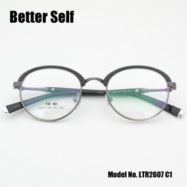 better self ltr2607 retro round eye glasses frames tr90 quality spectacles for men design myopia optical eyeglasses women, Black
better self ltr2607 retro round eye glasses frames tr90 quality spectacles for men design myopia optical eyeglasses women, Black