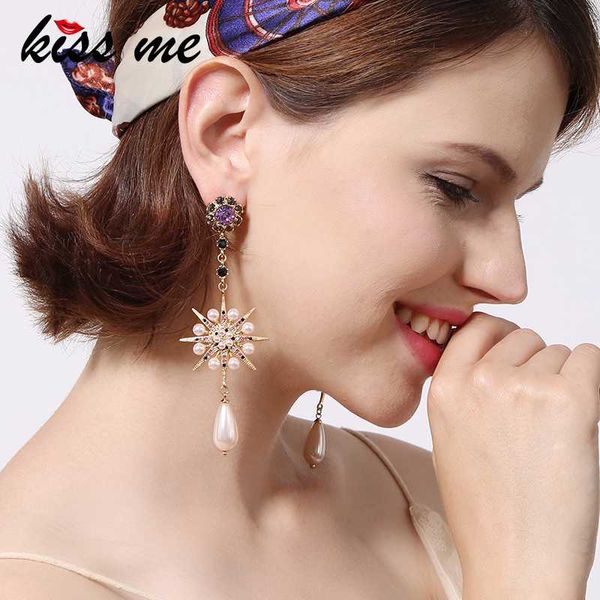 kiss me purple crystal simulated pearl teardrop flower dangle earrings classic fashion long earrings for women luxury jewelry, Silver
kiss me purple crystal simulated pearl teardrop flower dangle earrings classic fashion long earrings for women luxury jewelry, Silver