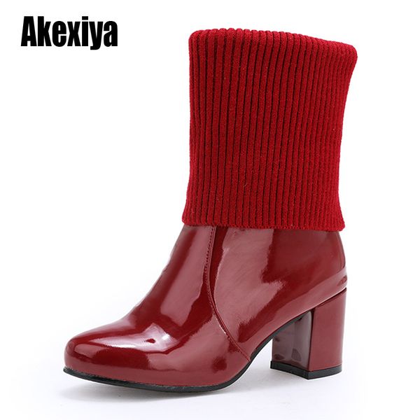 2020 winter new women's boots high-heeled female boots black knitted leather women women's shoes round toe white u563
2020 winter new women's boots high-heeled female boots black knitted leather women women's shoes round toe white u563