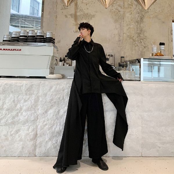 men's casual shirts autumn black white irregular design men long shirt nightclub party dj stage costume man vintage hip hop punk dress, White;black
men's casual shirts autumn black white irregular design men long shirt nightclub party dj stage costume man vintage hip hop punk dress, White;black