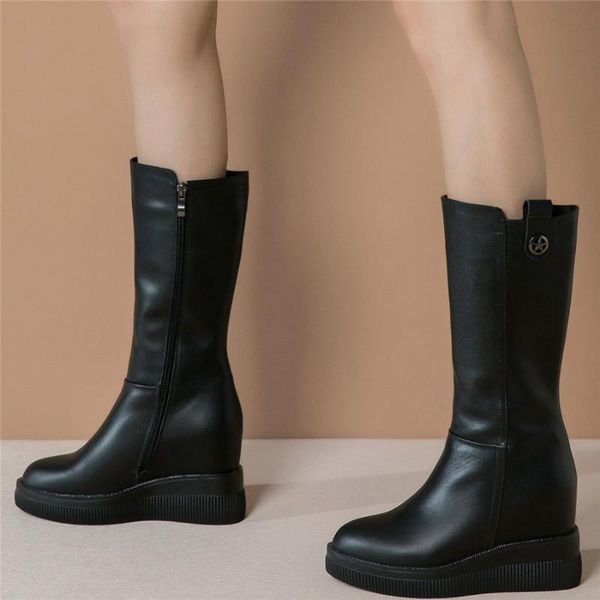 thigh high fashion sneakers women cow leather wedges high heel mid calf boots female pointed toe platform pumps shoes, Black
thigh high fashion sneakers women cow leather wedges high heel mid calf boots female pointed toe platform pumps shoes, Black