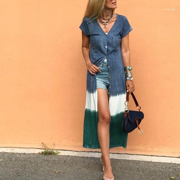 dress fashion female clothing summer womens shirt dresses single breasted v neck pocket design gradient printed, Black;gray
dress fashion female clothing summer womens shirt dresses single breasted v neck pocket design gradient printed, Black;gray