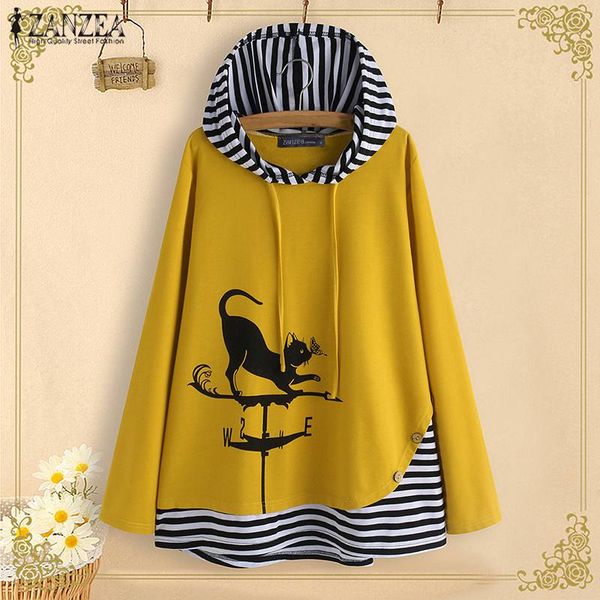zanzea hooded women blouse cartoon cat hoodies autumn long sleeve casual plus size striped shirts loose pullover blusas 5xl, White
zanzea hooded women blouse cartoon cat hoodies autumn long sleeve casual plus size striped shirts loose pullover blusas 5xl, White