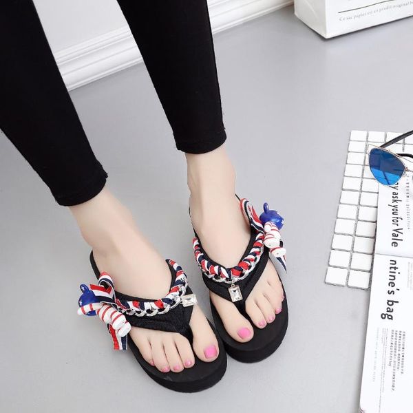 slippers colorful gloomy bear lady iron chain decoration flip flops girl street trend fashion sandals women wedge shoes, Black 
slippers colorful gloomy bear lady iron chain decoration flip flops girl street trend fashion sandals women wedge shoes, Black