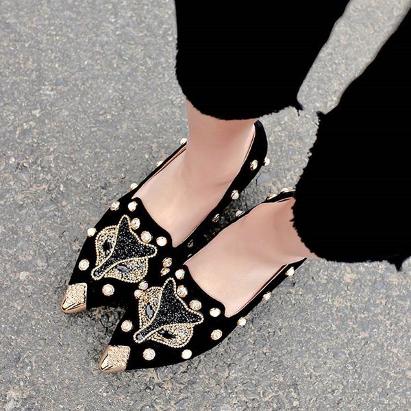 women's shoes new web celebrity summer autumn rivet rhinocerone pointed toe shallow embroidery shoes low heel fashion pump shoe, Black
women's shoes new web celebrity summer autumn rivet rhinocerone pointed toe shallow embroidery shoes low heel fashion pump shoe, Black