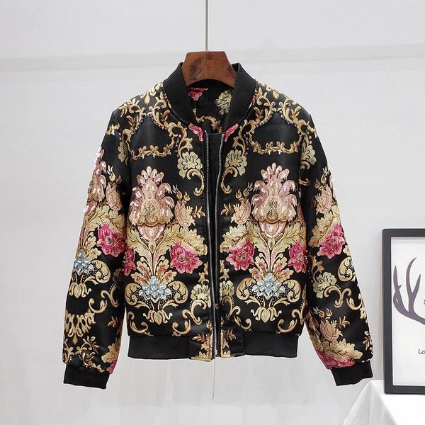 vintage floral embroidery black baseball jacket coat women beading flowers bomber jackets autumn loose zipper outerwear002, Black;brown
vintage floral embroidery black baseball jacket coat women beading flowers bomber jackets autumn loose zipper outerwear002, Black;brown