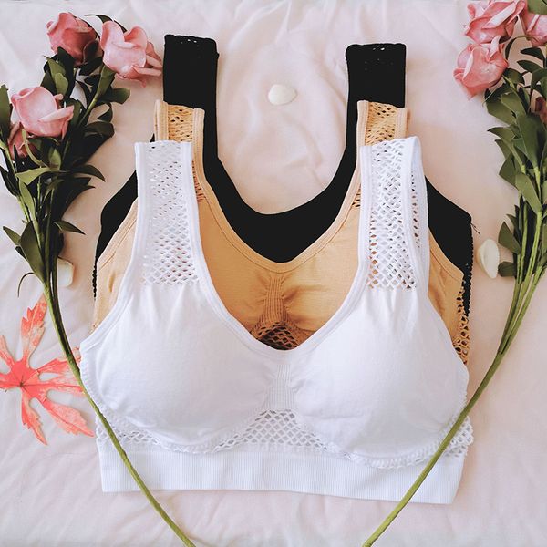 women sports bra mesh brathable sports push up female gym fitness underwear female sleeping running yoga bra, White;black
women sports bra mesh brathable sports push up female gym fitness underwear female sleeping running yoga bra, White;black