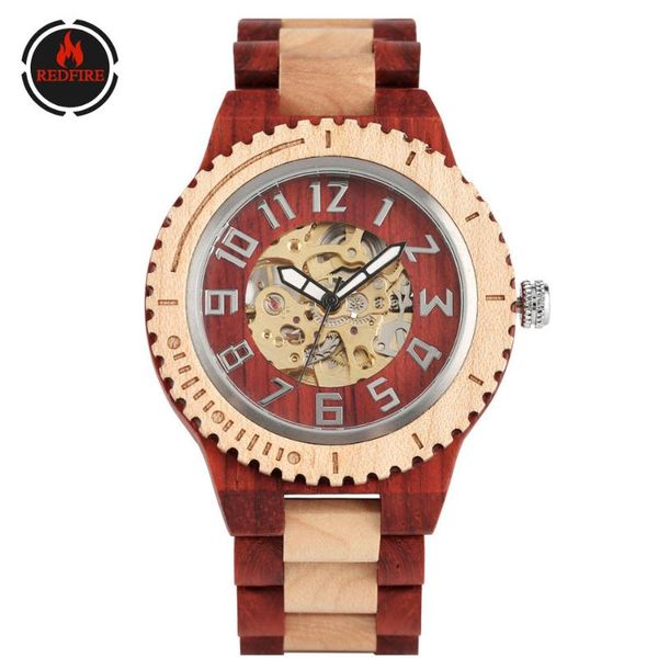 redfire arabic numerals display golden skeleton self-winding mechanical watch for men folding clasp wooden watch band male clock, Slivery;brown
redfire arabic numerals display golden skeleton self-winding mechanical watch for men folding clasp wooden watch band male clock, Slivery;brown