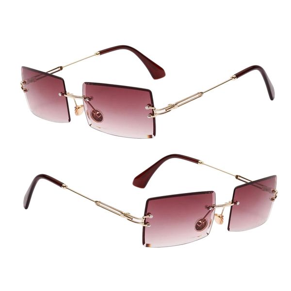 2pcs прямоугольник cut rimless солнцезащитные очки конструктор тонированные объектива очки, White;black
2pcs прямоугольник cut rimless солнцезащитные очки конструктор тонированные объектива очки, White;black