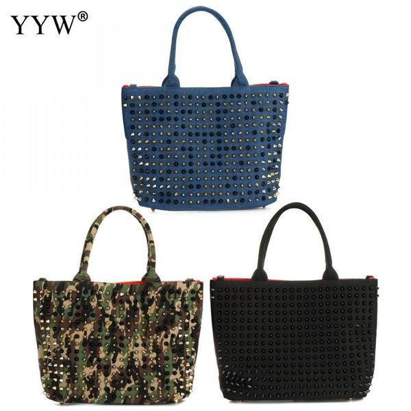camouflage punk rivet canvas bag fashion ladies big large capacity handbags totes blue black studded women crossbody bags 2020
camouflage punk rivet canvas bag fashion ladies big large capacity handbags totes blue black studded women crossbody bags 2020