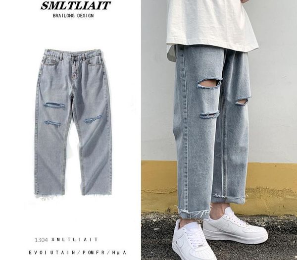 summer ripped jeans men's fashion washed retro straight jeans men streetwear wild loose hip-hop hole denim trousers mens s-3xl, Blue
summer ripped jeans men's fashion washed retro straight jeans men streetwear wild loose hip-hop hole denim trousers mens s-3xl, Blue