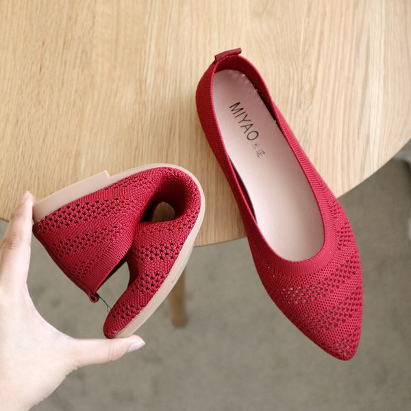 knitted single shoes women's new spring / summer 2020 soft sole casual shoes hollow air permeable shallow pointed flat, Black
knitted single shoes women's new spring / summer 2020 soft sole casual shoes hollow air permeable shallow pointed flat, Black