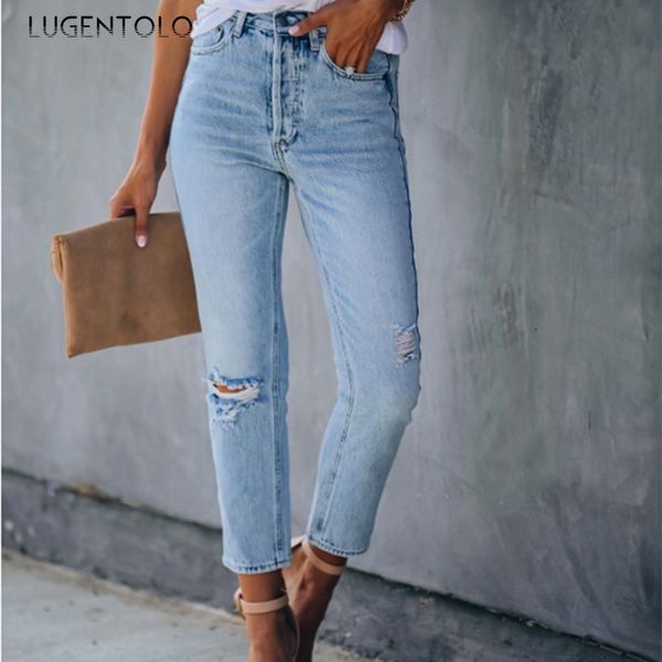 women's jeans lugentolo hole slimming ripped casual pants female solid light blue fashion street bleached long
women's jeans lugentolo hole slimming ripped casual pants female solid light blue fashion street bleached long