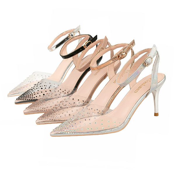hkxn fashion rhinestone pvc transparent shoes stilettos high heels sandals women pointed toe party silver party wedding shoes t, Black
hkxn fashion rhinestone pvc transparent shoes stilettos high heels sandals women pointed toe party silver party wedding shoes t, Black