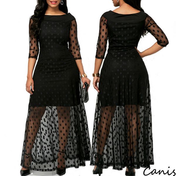 plus size women casual mesh dress dot o-neck dress three quarter sleeve bodycon black lace mesh short, Black;gray
plus size women casual mesh dress dot o-neck dress three quarter sleeve bodycon black lace mesh short, Black;gray