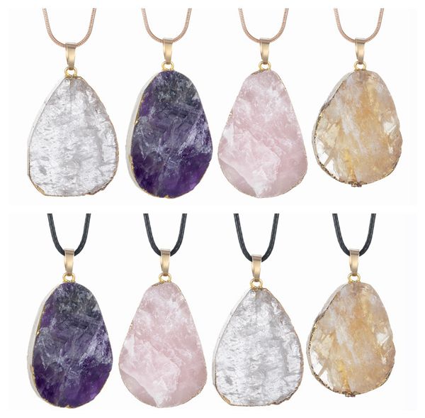 natural crystal pendant necklace raw quartz stone healing irregular handmade chakra jewelry for women girl long chain, Silver
natural crystal pendant necklace raw quartz stone healing irregular handmade chakra jewelry for women girl long chain, Silver
