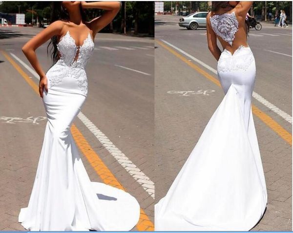 vintage new slim mermaid wedding dresses 2020 sleeveless sheer neck appliqued back see through wedding gowns, White
vintage new slim mermaid wedding dresses 2020 sleeveless sheer neck appliqued back see through wedding gowns, White